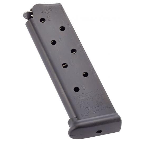 Chip McCormick Railed Power Mag 1911 Full Size Magazine 45 ACP 8 Rd. Black